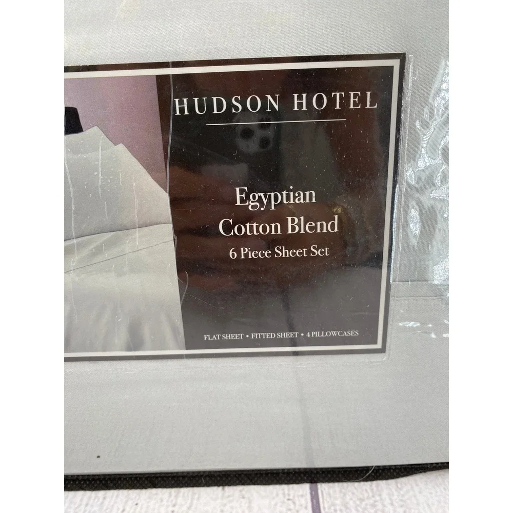 Hudson Hotel Sheet Set Queen Sage Gray 800TC Egyptian Cotton Blend Neutral